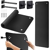 Briwooody Yoga Mat with Hanging Holes | Pilates Mat, Workout Mat for Men &amp; Women, Wall Hook for Storage, Home Yoga, Floor Exercise, Double Side Grip Non Slip Surface