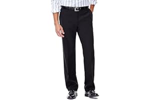 Haggar Men's E-CLO Repreve Stria Flat Front Dress Pant