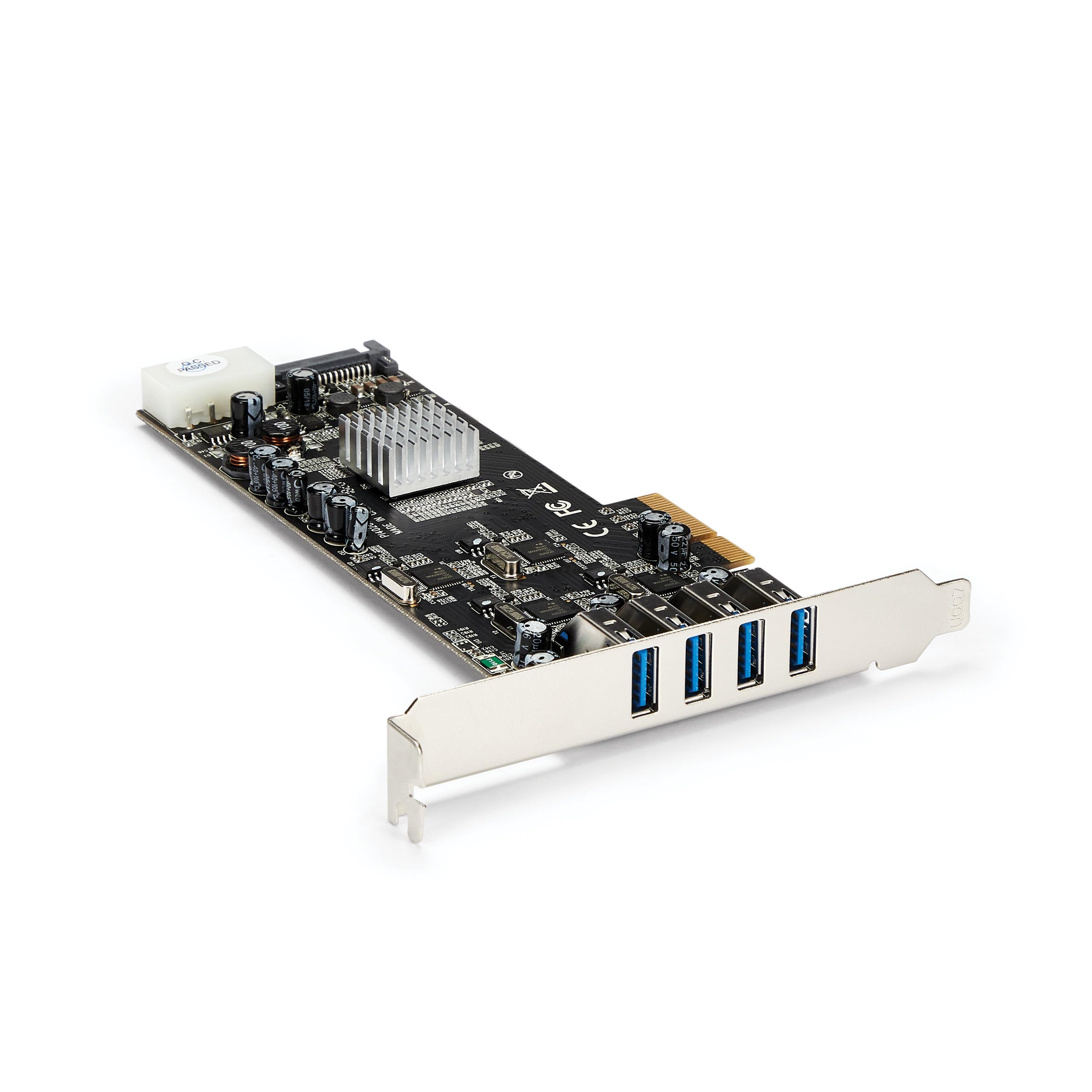 StarTech.com 4 Port USB 3.0 PCIe Card w/ 4 Dedicated 5Gbps Channels (USB 3.1 Gen 1) - UASP - SATA / LP4 Power - PCI Express Adapter Card (PEXUSB3S44V)