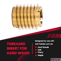 E-Z LOK Knife Threaded Insert for Hard-Wood, Brass