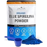 Lone Star Botanicals Organic Blue Spirulina Powder - 100% Pure Blue-Green Algae, No Fishy Smell, Vegan Superfood for Smoothies & Drinks, Non GMO, Gluten-Free, Vegan