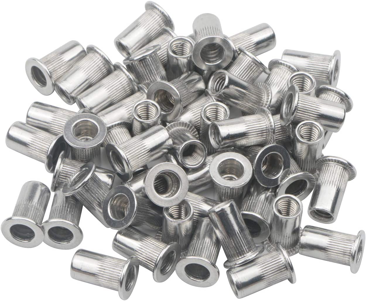 Pxyelec M4 4mm Flat Head Aluminum Rivet Nut Blind Insert Nut Pack of 100