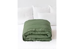 MAGIC LINEN Forest Green Linen Duvet Cover King Size, 100% Flax Linen Bedding, Breathable and Cooling Duvet Covers, Luxury Duvet Cover