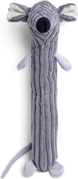 Petface Farmyard Buddies Mouse Stick Plush Dog Toy with Squeaker