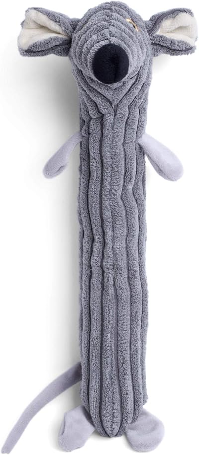 Petface Farmyard Buddies Mouse Stick Plush Dog Toy with Squeaker