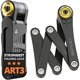 FoldyLock Forever Folding Bike Lock - Patented Sleek High Security Sold Secure Gold Bicycle Lock - Heavy Duty Anti Theft Smart Guard with Keys - 90cm