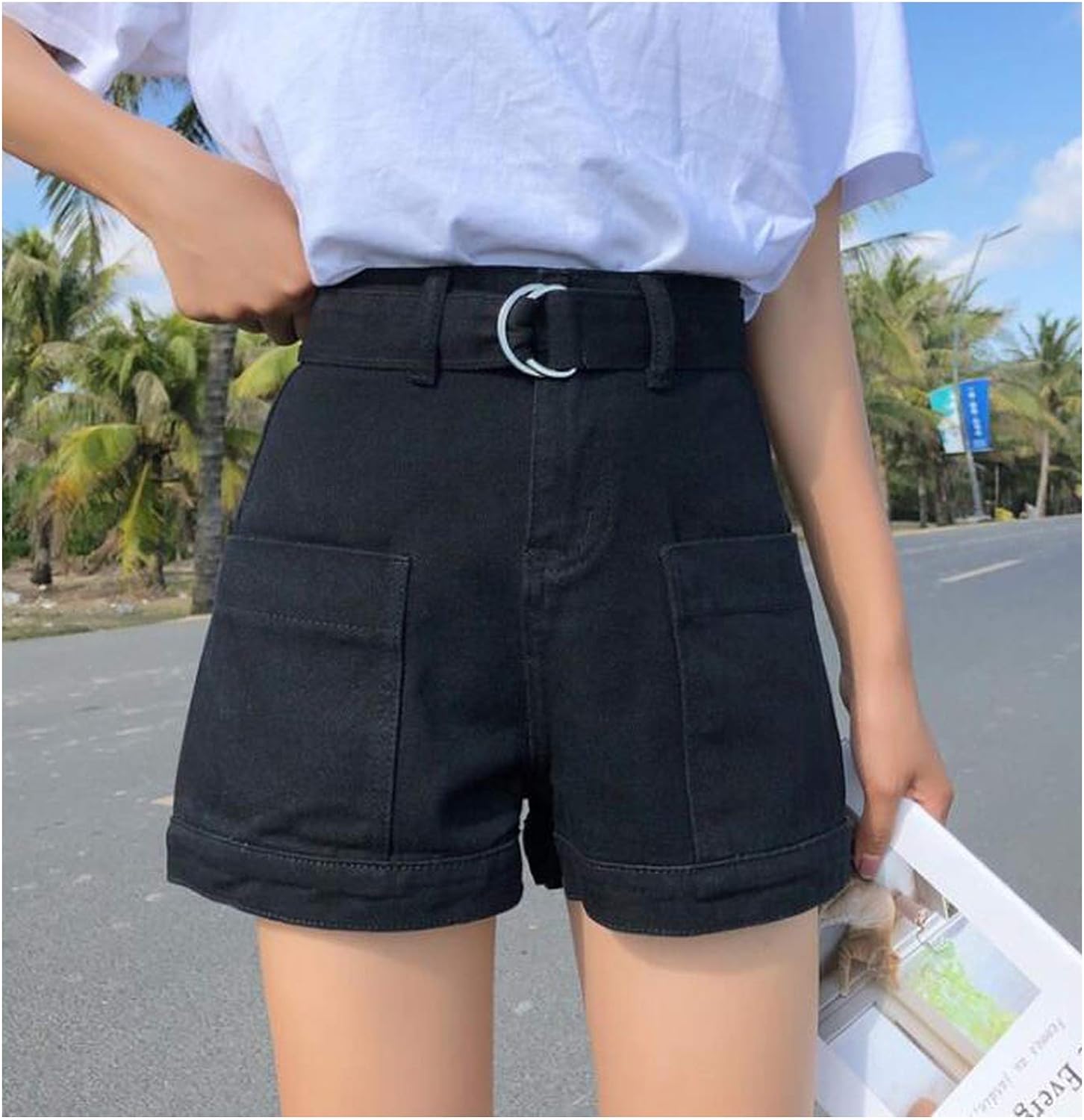 ladies short denim shorts