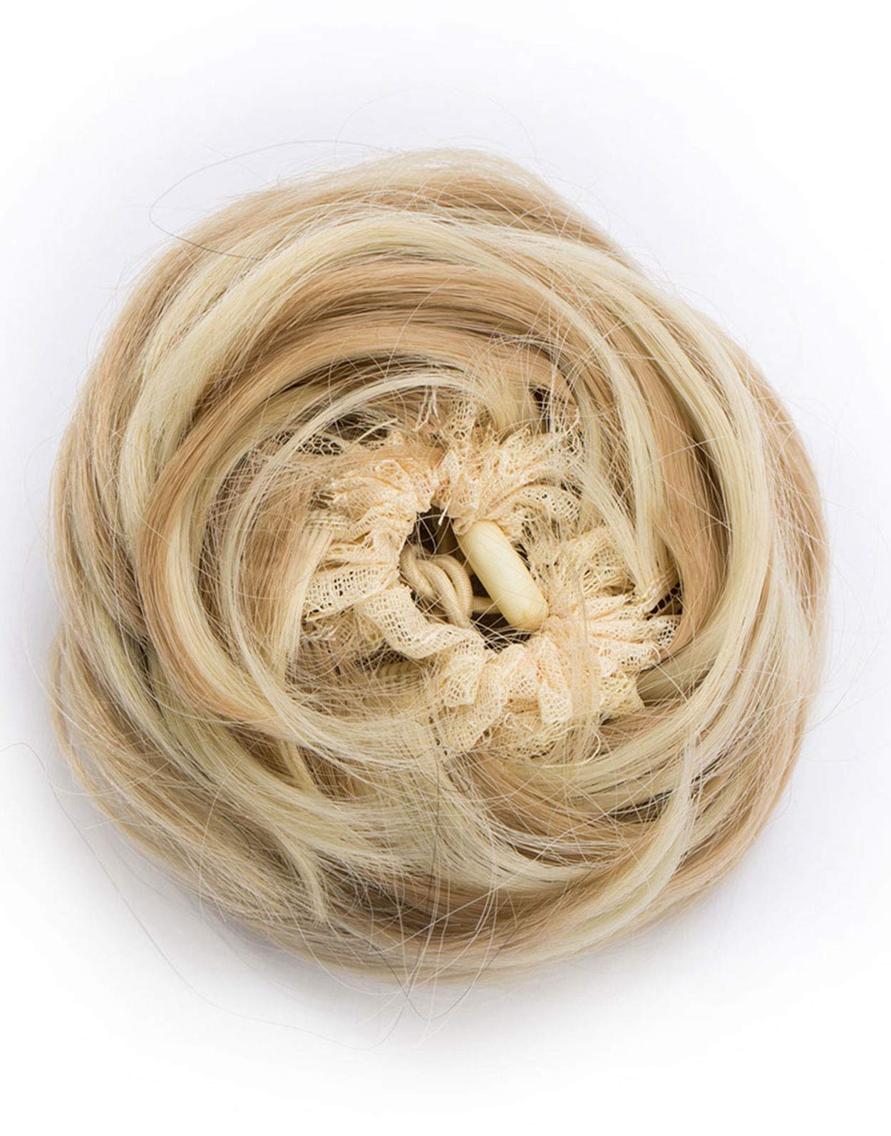 Donut Chignon Clip in Hair Bun Extensions Hairpieces Drawstring Updo Hair Piece Brown Brunette For Women Gril Lady Accessories Dark Blonde to Bleach Blonde