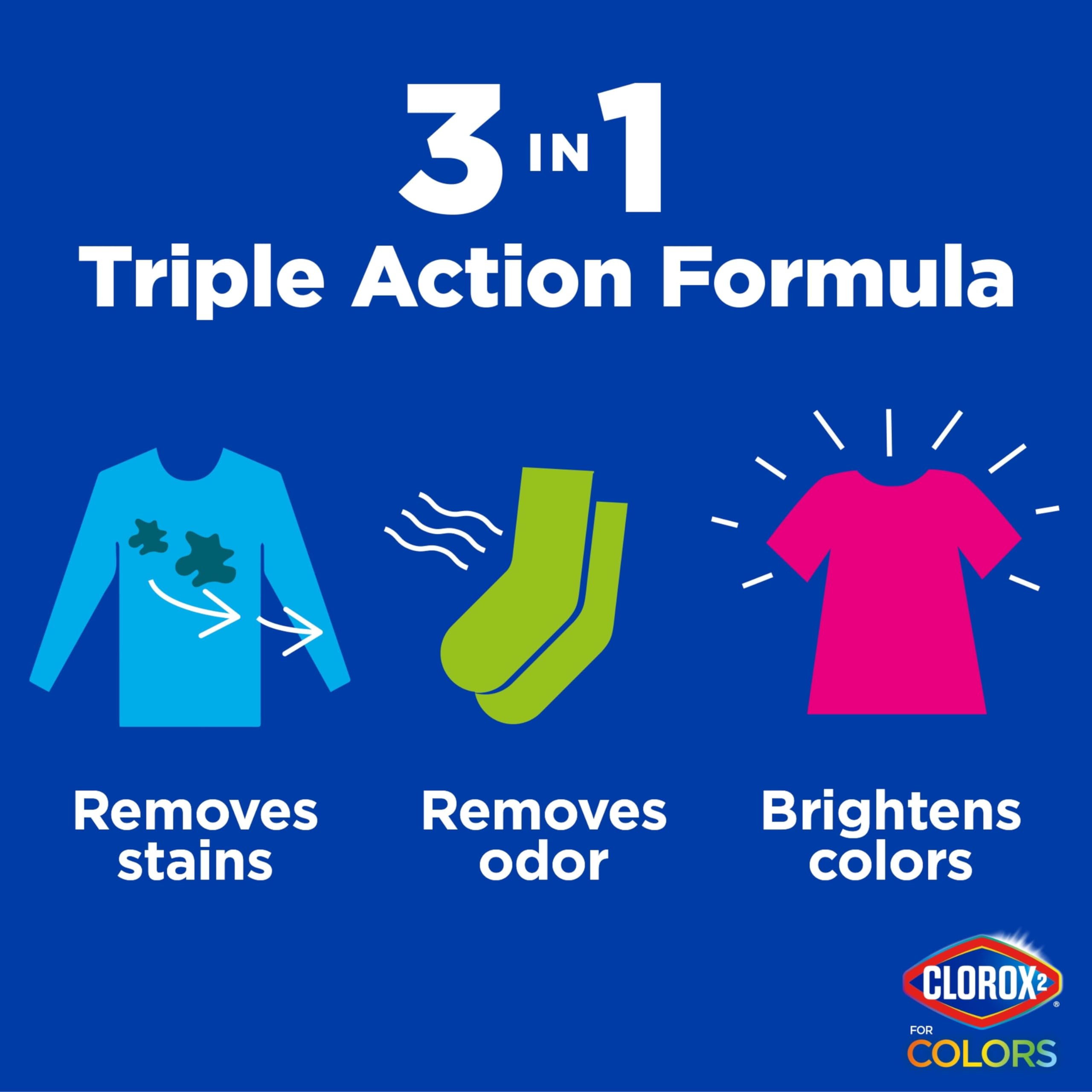 Clorox 2 for Colors - Stain Remover and Color Brightener Packs, 40 Count (Packaging May Vary)