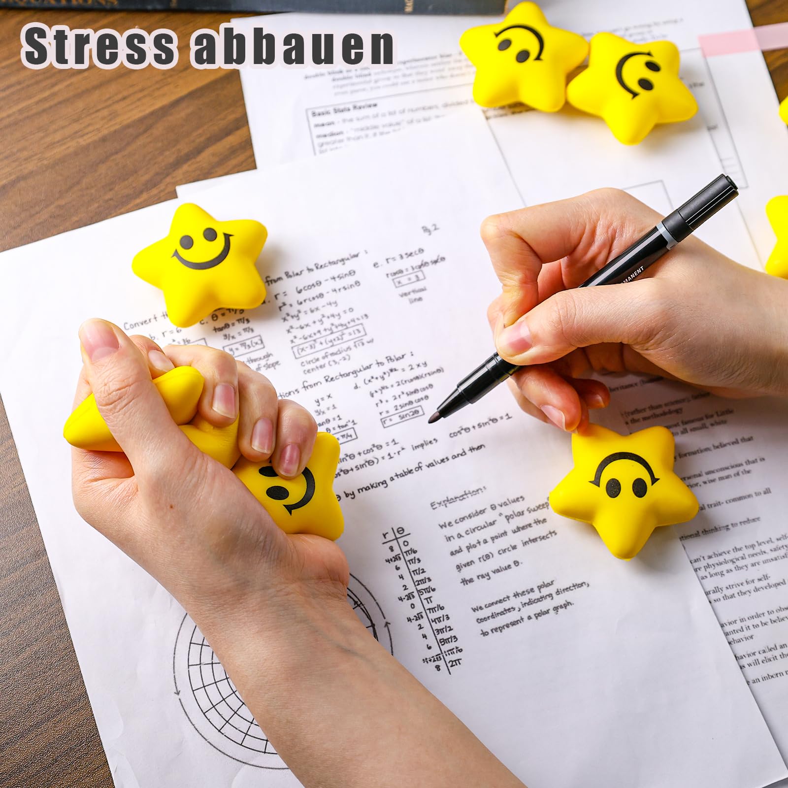 Koogel 20 Stück Stressbälle, Stern Schaum Smile Ball Sternform Stressball Relief Stern Stress Ball Lächeln Stressball für Schule Belohnung Student Party Tasche Füllstoffe