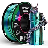ERYONE Silk Tri-Color Coextrusion PLA Filament,3D Printer 1.75mm,+/-0.03mm, Triple Color Filament 1KG(2.2lbs), Silk Red,Blue 