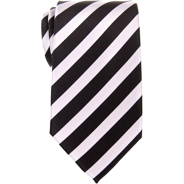 Retreez Men's Woven Microfiber Tie - Blue & White Exquisite Stripe, 3.15" Wide, 58" Long, 100% Polyester - View #6