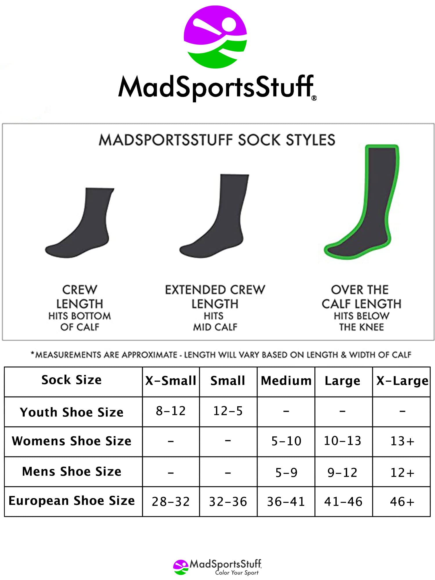 MadSportsStuff Crazy Tie Dye Socks for Softball Soccer Volleyball Tall Over the Calf Athletic Socks Fun Neon Colors