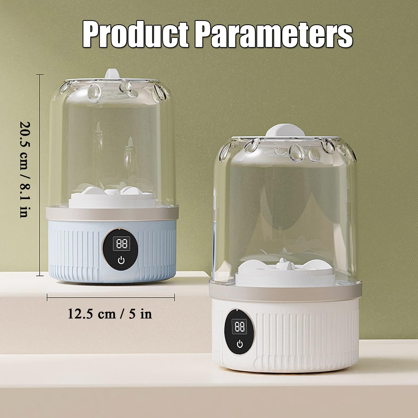 2025 Upgraded Portable Mini Washing Machine - Deep Clean Socks, Underwear, Baby Clothes - Ideal for Singles, Apartments, Travel (White)
