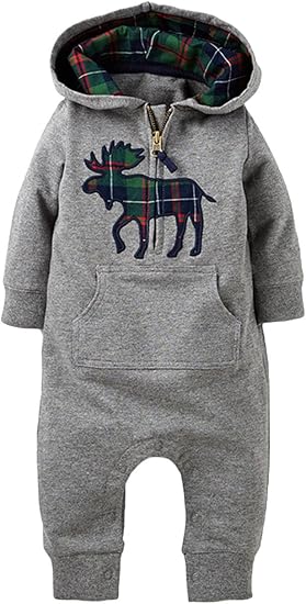Amazon Co Jp Coolmee 2色 赤ちゃん ロンパース カーターズ カバーオール 着ぐるみ 長袖 アニマル柄 スウェットパーカー 新生児 ベビー ボディースーツ 長袖ロンパース オールインワン 子供用 男女兼用 女の子 男の子 100グレー 服 ファッション小物