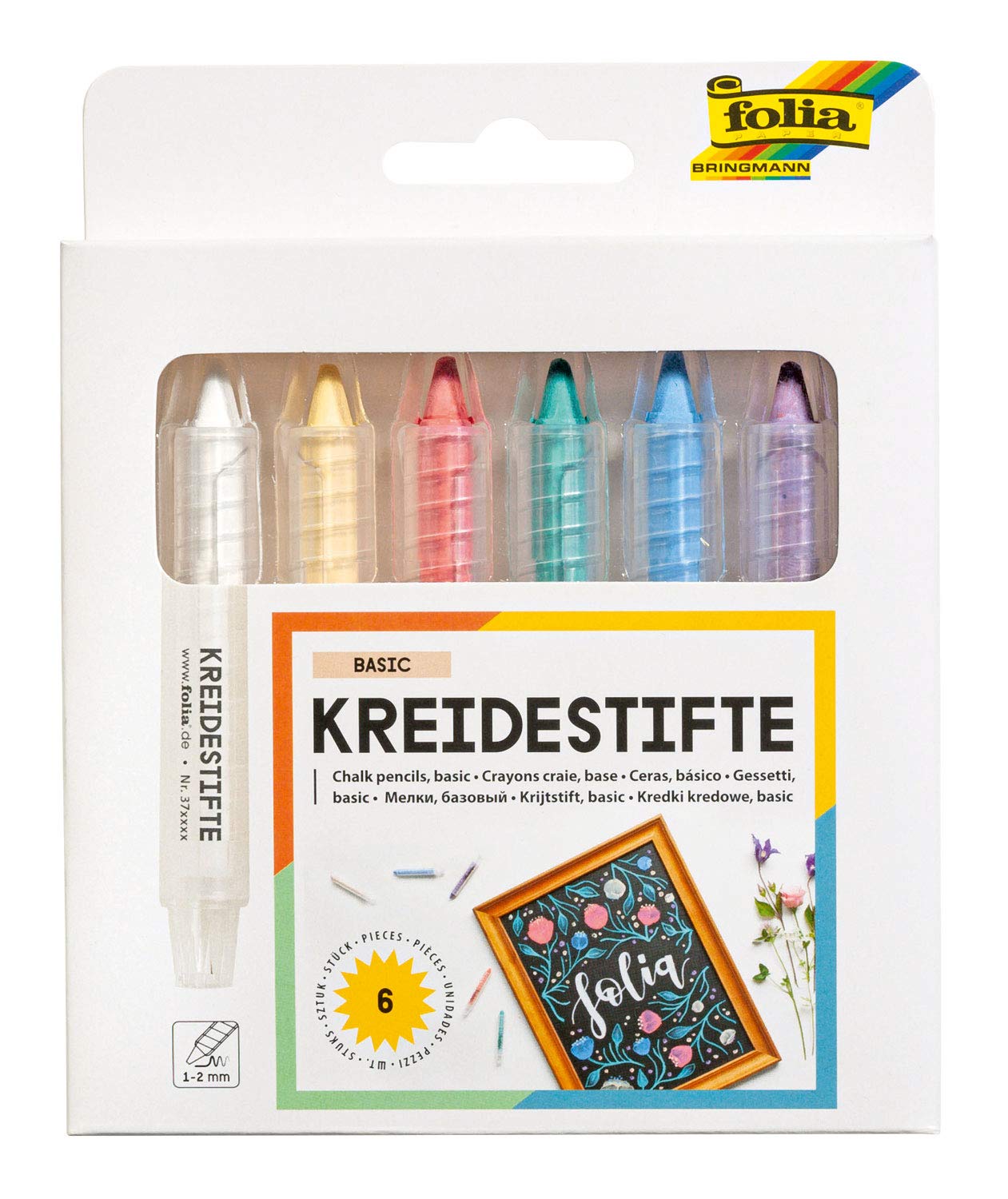 Chalk pens Set, 6 Assorted pens in 6 Assorted Colours