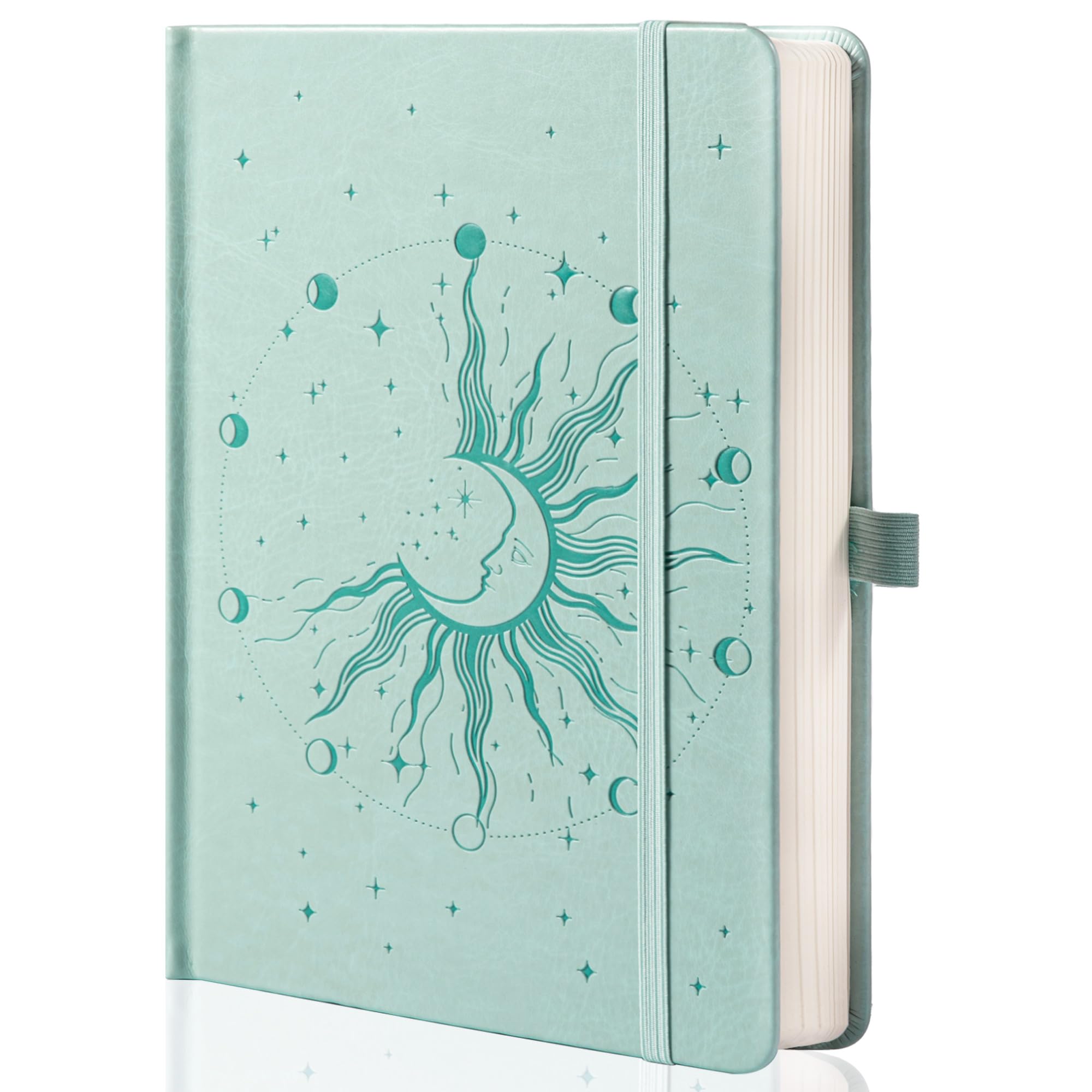 MGGAO Sun & Moon Journals for Women Men, A5 Hardcover Notebooks for Writing for Work, Travel, School, 318 Numbered Pages, 14.7 x 21.4 cm