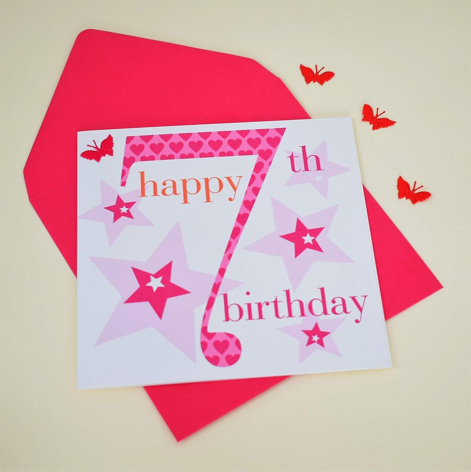 Claire Giles Ages Age 7 Girl Birthday Card, AGE07G, Pink, 150mm x 150mm - Image 5