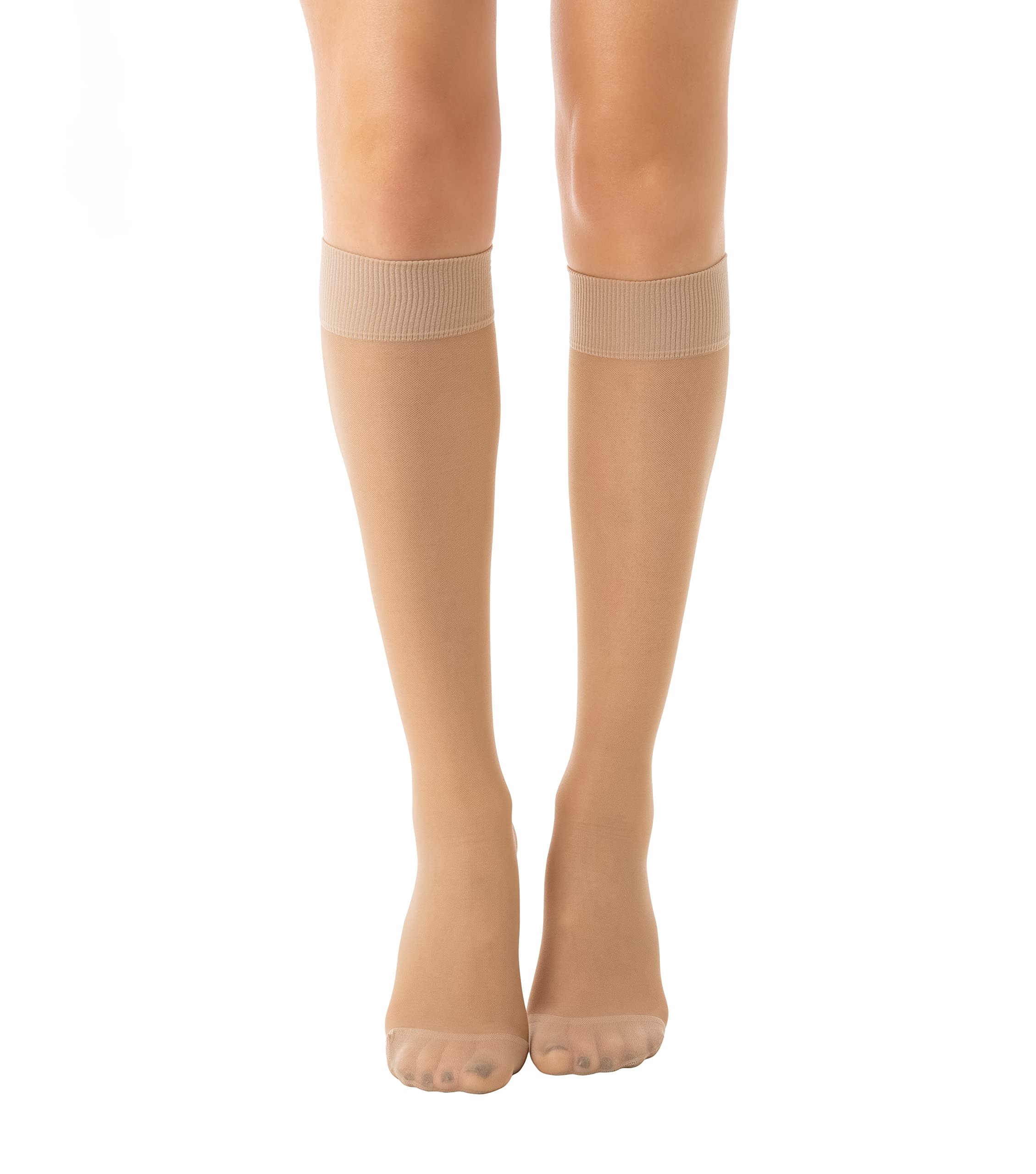 Relaxsan Basic 850P (1 Pair - Skin 5/XXL) Compression Socks for Women, Knee High Socks 22-27 mmHg