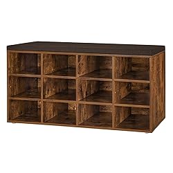 DINZI LVJ Shoe Storage Bench with Cushion, Cubby