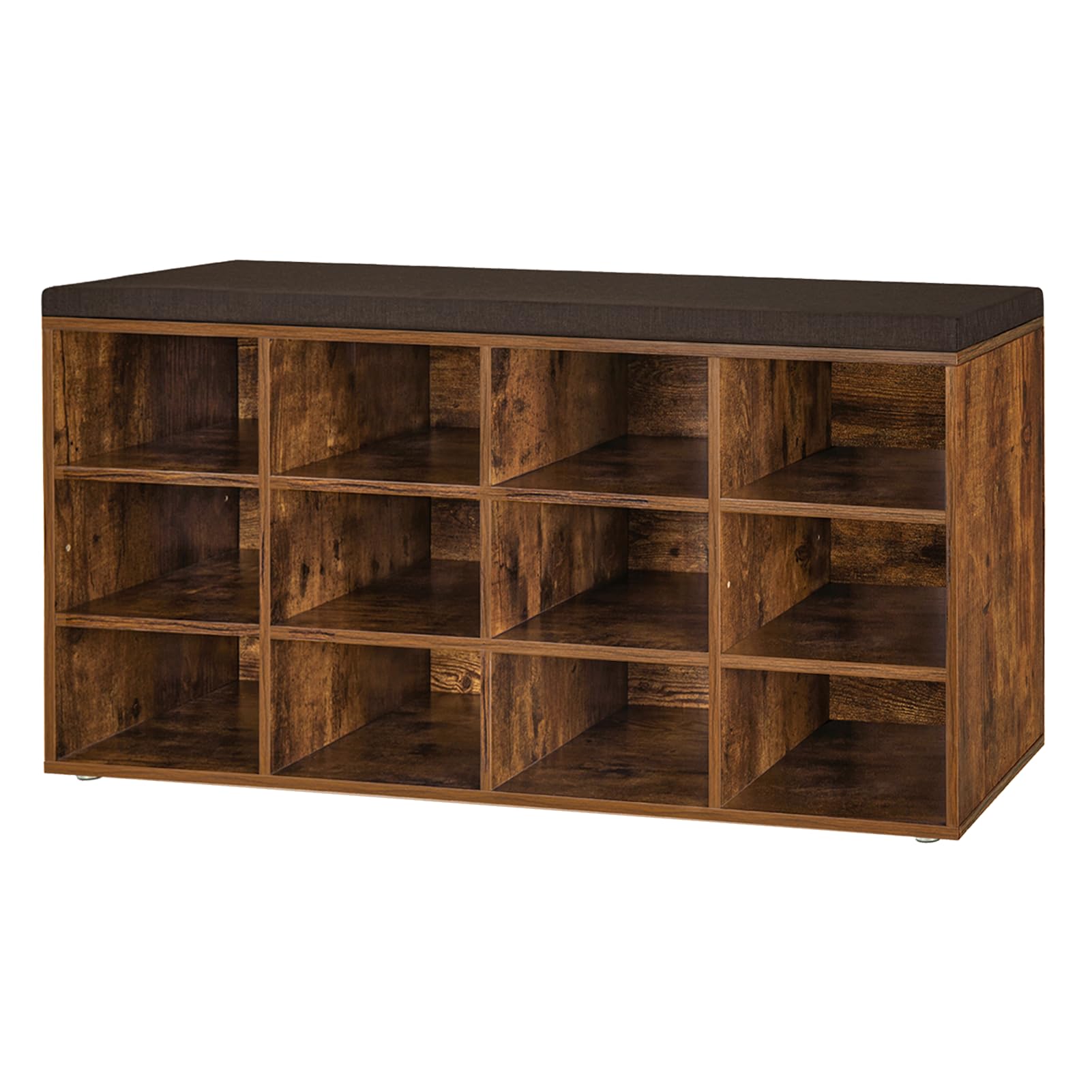 DINZI LVJ Shoe Storage Bench with Cushion, Cubby