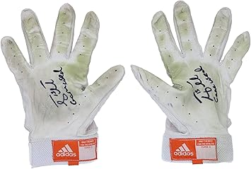 orange batting gloves