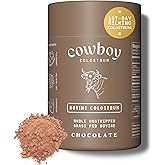 COWBOY COLOSTRUM Powder - Bovine Colostrum Powder for Women & Men - First Day Milking Whole Colostrum - Grass Fed Colostrum Supplement for Gut Health, Immunity, Skin & Hair (Chocolate, 40 Servings)