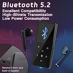 128GB MP3 Player with Bluetooth 5.2, Portable Music