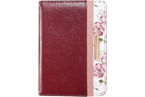 COCO ROSSI Passport Holder Cover Travel RFID Blocking Passport Cover Rose Gold Cute Flowers Passport Wallet with Elastic Band for Women