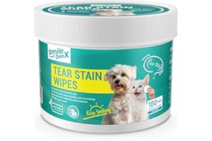 SmileDenX Eye Wipes for Dogs & Cats, Hypoallergenic Pet Eye Wipes, Soothing Cleansing Eye Wash Pads for Gently Remove Eye Debris, Discharge, Mucus Secretions-100 ct