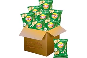 Lay's Sour Cream Potato Chips, 1.5 oz Bags, Pack of 8, Bundled by City Wide Gourmet