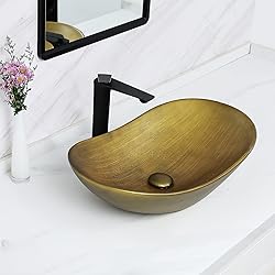 Davivy 24.5'' X 13.8'' Gold Oval Vessel Sink with