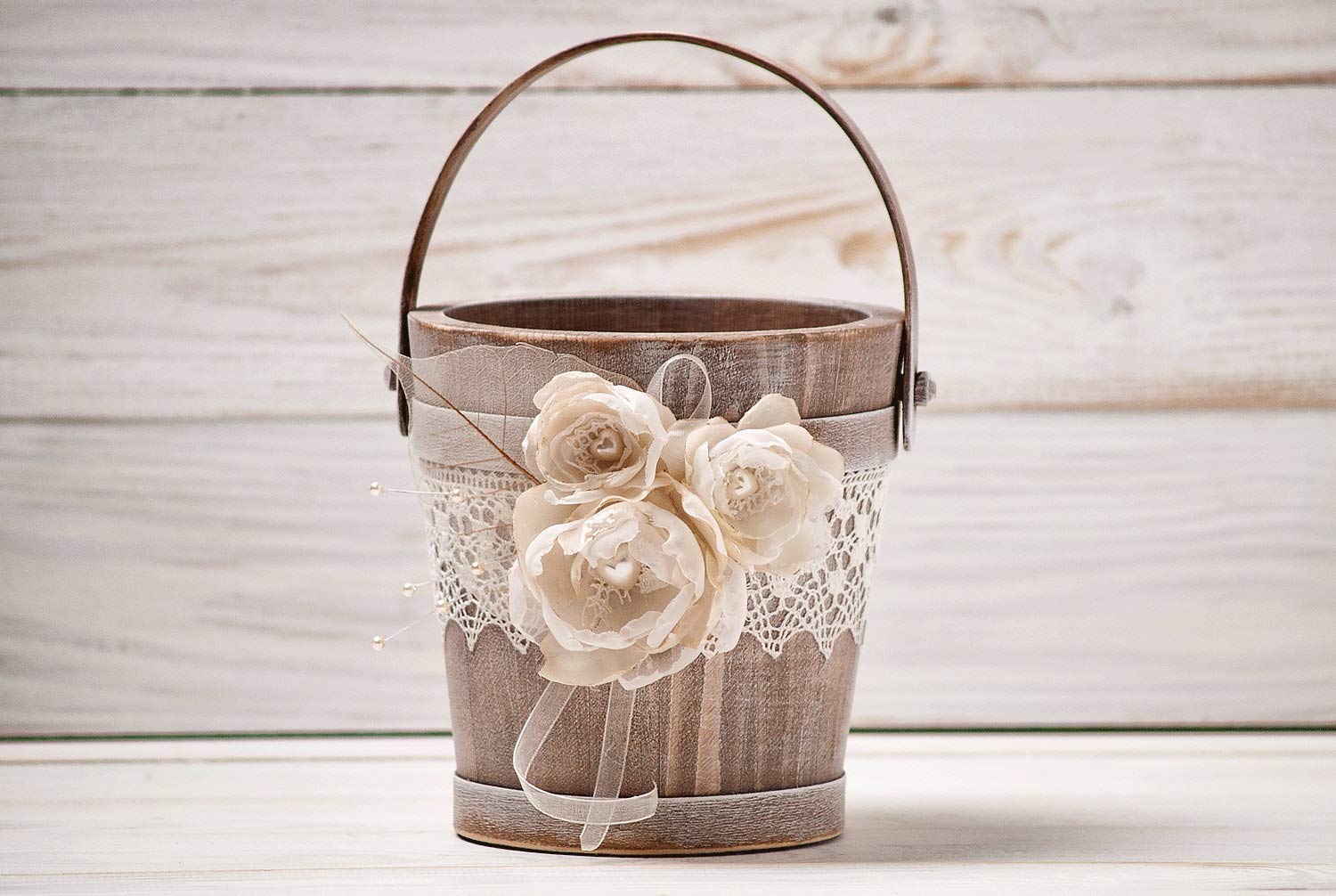 Rustic Flower Girl Basket, Wedding 