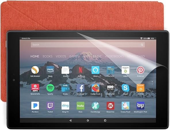 Amazon Com Fire Hd 10 Essentials Bundle With Fire Hd 10 Tablet 64 Gb Black Amazon Cover Punch Red And Screen Protector Clear Kindle Store