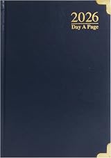 ZYBUX A5-2026 Diary Day a Page Half Page Saturday Sunday Navy Blue view 1
