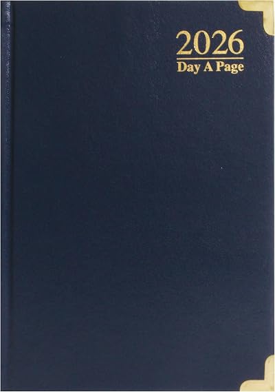 ZYBUX A5-2026 Diary Day a Page Half Page Saturday Sunday Navy Blue