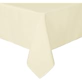 sancua Rectangle Tablecloth - 60 x 102 Inch - Stain and Wrinkle Resistant Washable Polyester Table Cloth, Decorative Fabric Table Cover for Dining Tables, Buffet Parties and Camping, Beige