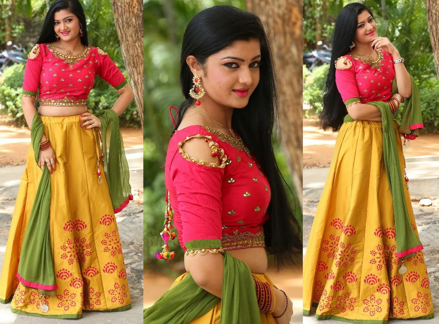 fashila women's silk lehanga choli (akshitha-yellow _yellow_ free size)