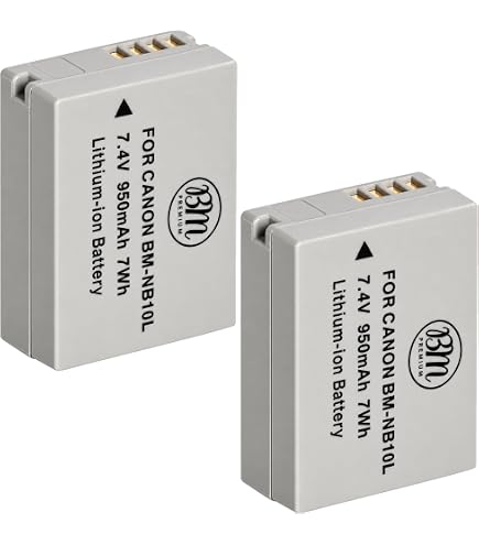 Amazon.com: BM Premium 2 Pack NB-10L Battery for Canon PowerShot