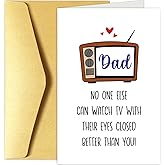 Chenive Funny Birthday Card for Dad, Dad Birthday Card from Daughter Son, Humorous Father's Day Card, Dad Greeting Card, Watch TV With Eyes Closed