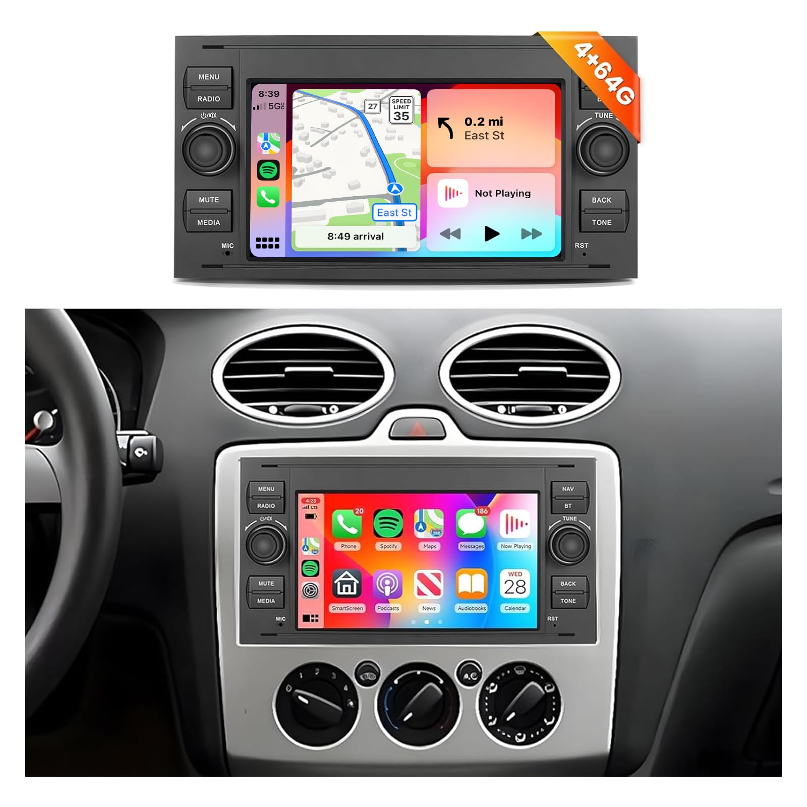 Photo 1 of ?DSP 32EQ? 4G 64G Radio for Ford Transit Connect 2005-2014 Car Stereo Wireless Carplay Android Auto,7inch 1080P IPS Touchscreen 5.0Bluetooth FM RDS GPS WiFi MirrorLink AHD Backup Camera