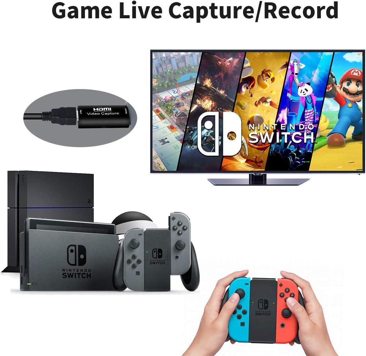 Hd103 Pacoxi Hd Capture Card Use Ps4 Switch Xbox Obs Youtube And Other Real Time Streaming Media To Record Live Broadcast 4k Hdmi Pass Through Usb2 0 1080p Game Audio And Video Record Capture Board