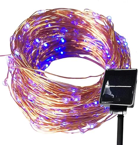 Amazon Co Jp ソーラージュエリーライト Led ソーラーイルミネーション 100球 クリスマス 屋外 防水仕様 イルミネーション ブルー Diy 工具 ガーデン