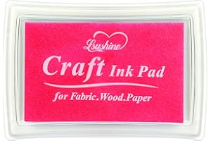 LSUSHINE Craft Ink Pad for Rubber Stamps, Paper, Wooden, Fabric, Scrapbooking, Non-Toxic Finger Ink Pads for Kids (Pink)