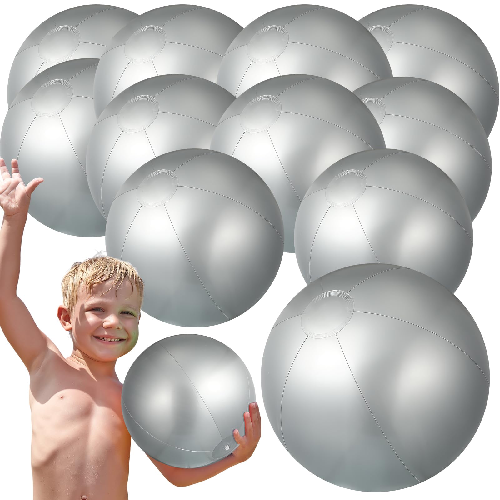 Photo 1 of Raiten 12 Pcs Beach Ball Inflatable Beach Balls Large Inflatable Ball Floating Ball 