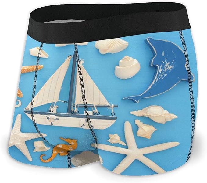 Ropa interior para hombre con diseño náutico y de verano, tallas S-XXL