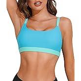 Sports Swim Bra Bikini Tops for Women Classic Bathing Suits Top with Padded Crop Swimsuit