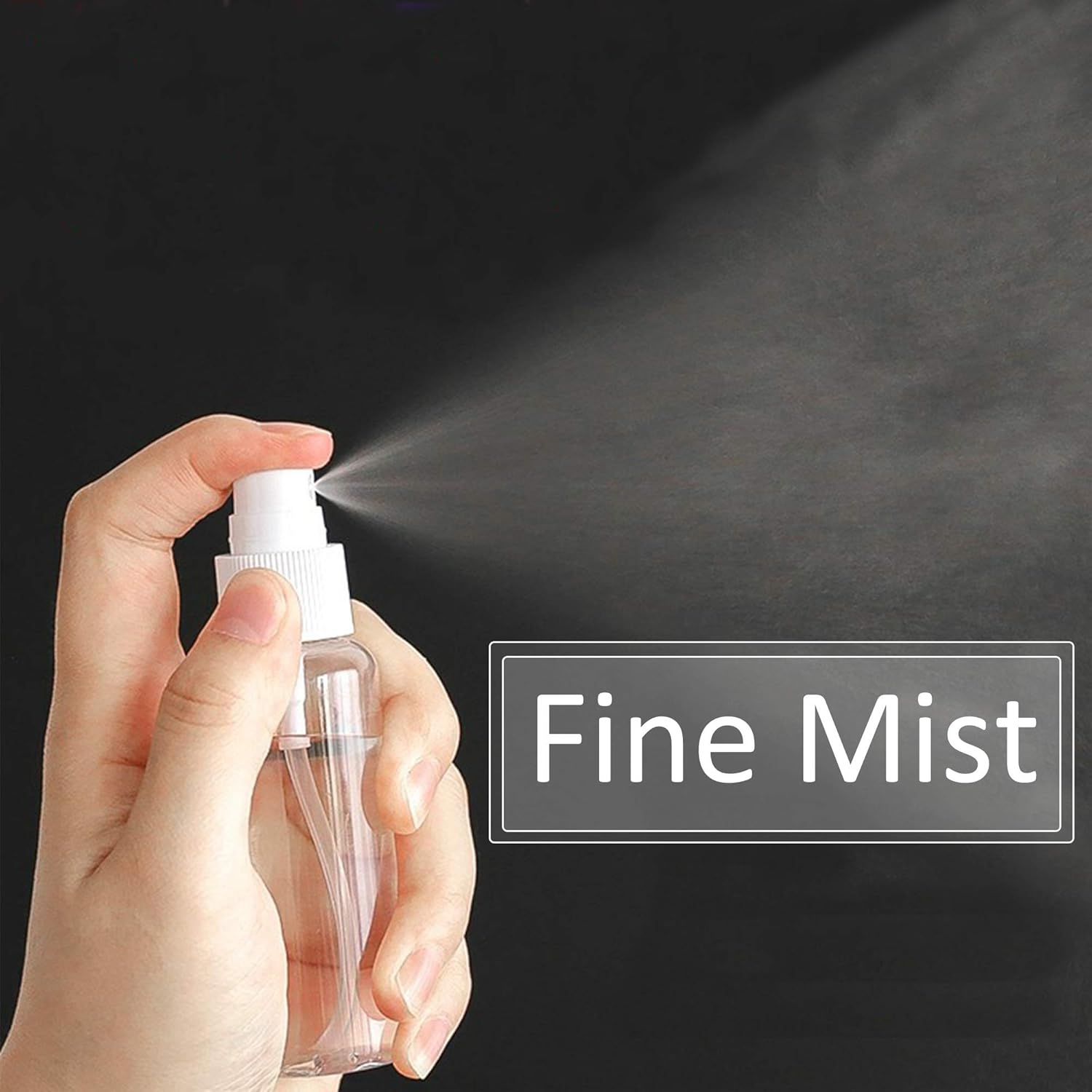 Miukada 12 Pack 60ml Fine Mist Mini Clear Spray Bottles, Cosmetic Refillable and Reusable Travel Containers, Empty Plastic Bottles with Pump Spray Cap for Essential Oils, Perfumes, Skincare and Makeup: Beauty
