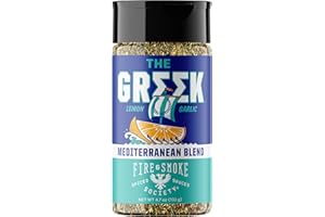 Fire & Smoke Society The Greek Seasoning Blend | Mediterranean Seasoning & Flavors for Fish, Shrimp, Lamb, Pork | M 4.7 oz