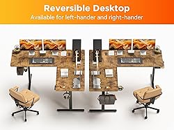WALKINGDESK 75x61 Inches Reversible L Shaped